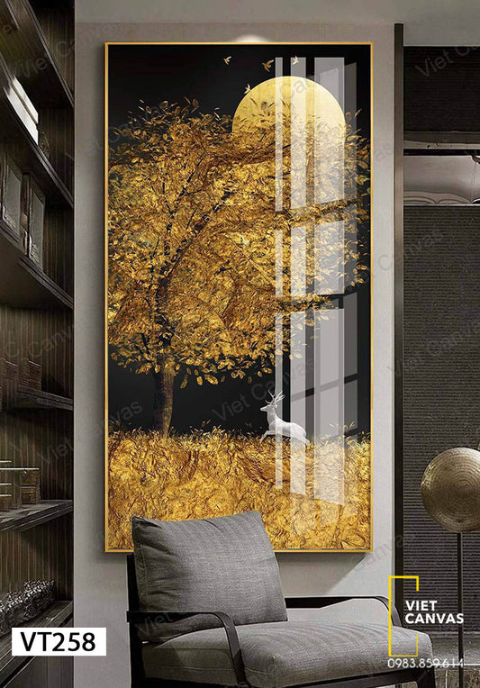 Tranh Cây Lá Vàng Và Ánh Trăng - VT258