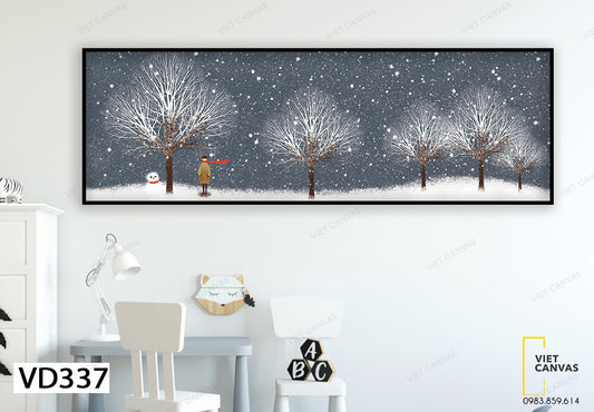 Tranh Chàng Trai Trong Đêm Tuyết - VD337