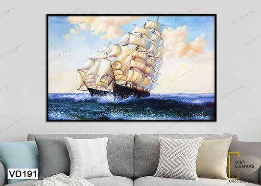 Tranh Chiếc Thuyền Ngoài Biển Cả Xa Xôi - VD191