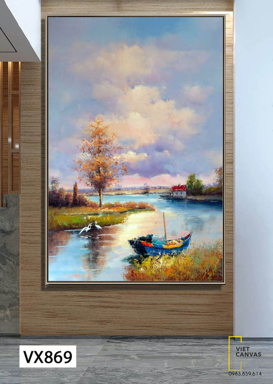Tranh Chiếc Thuyền Trên Sông - VX869