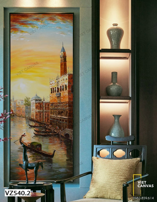 Tranh Chiều Trên Những Ngôi Nhà Cổ Kính - VZ540.2