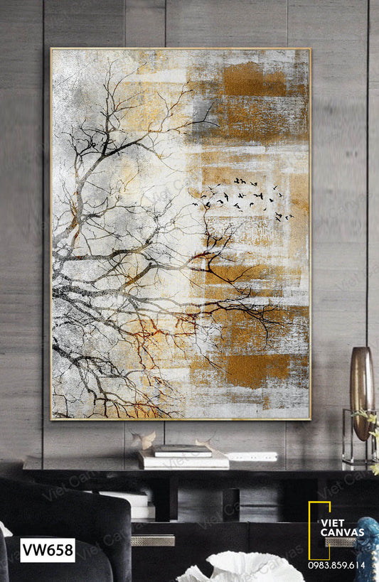 Tranh Cây Và Đàn Chim - VW658
