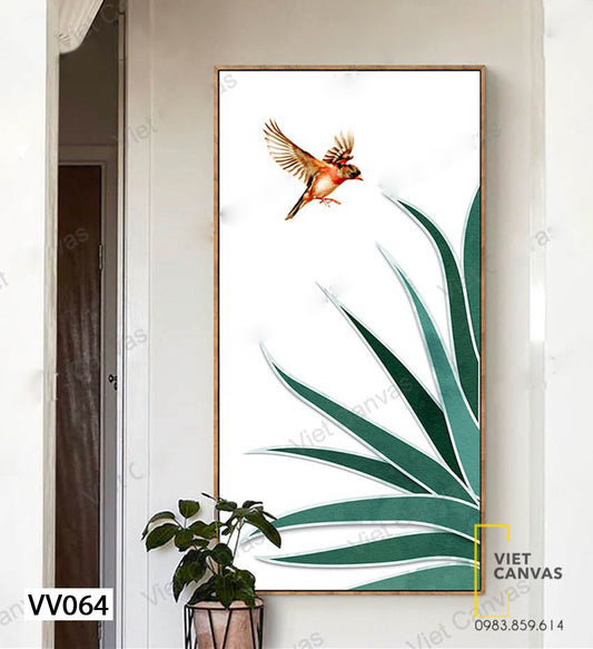 Tranh Chim Và Lá Cây - VV064