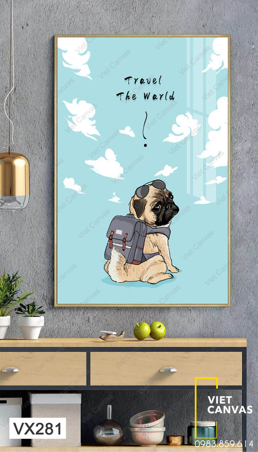 Tranh Chú Chó Đi Học - VX281