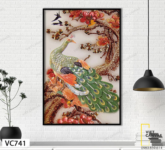 Tranh Chú Công Đậu Trên Cành - VC741