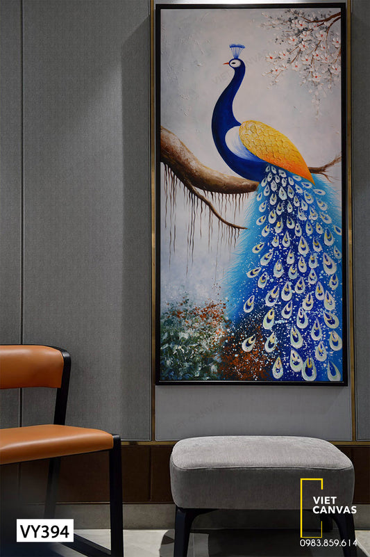 Tranh Chú Công Múa Trên Cành Cây - VY394