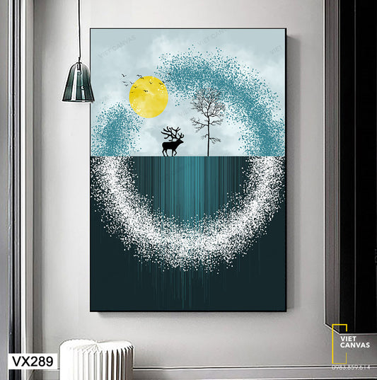 Tranh Chú Hươu Bên Cây Cối - VX289