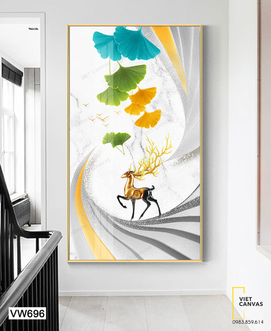 Tranh Chú Hươu Dưới Những Cánh Hoa - VW696