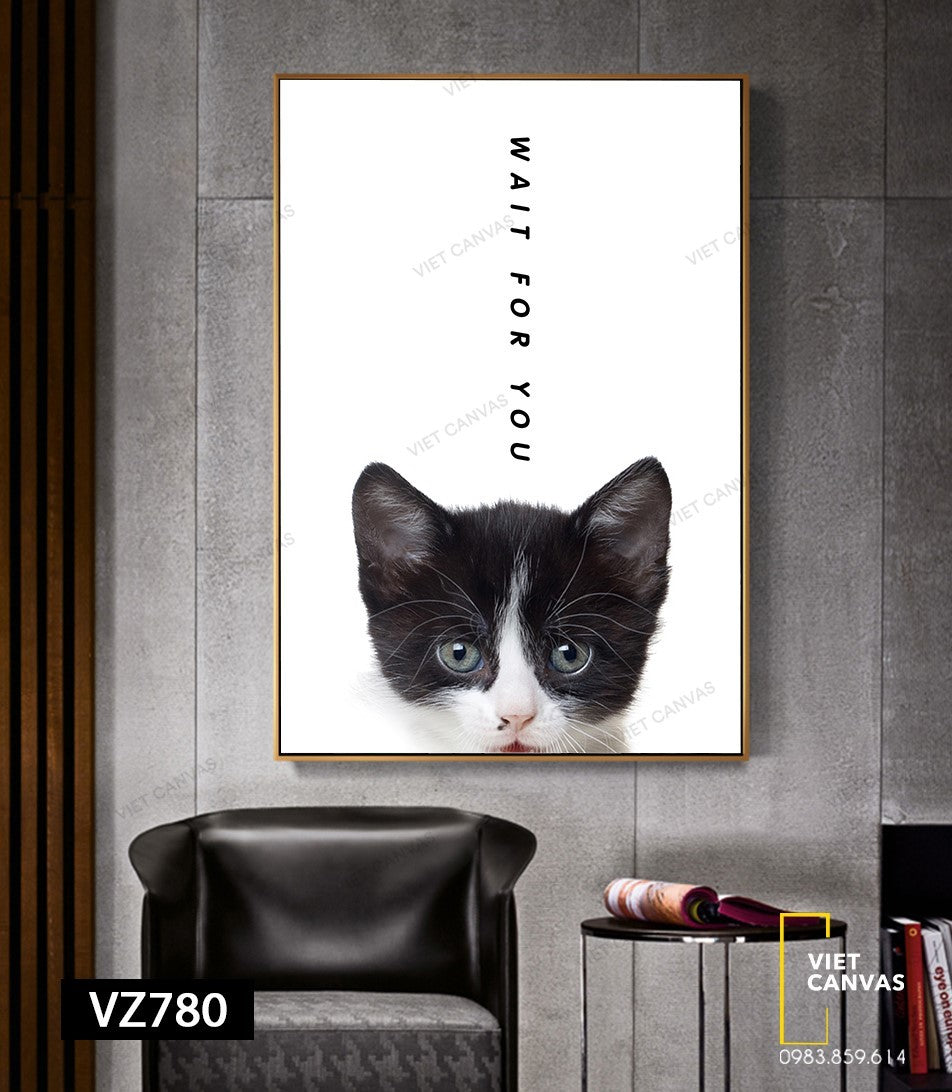 Tranh Chú Mèo Đáng Yêu - VZ780