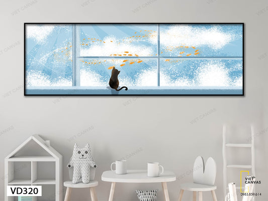 Tranh Chú Mèo Cô Đơn - VD320