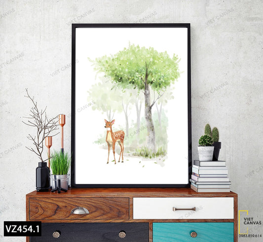 Tranh Chú Nai Bên Bóng Cây - VZ454.1