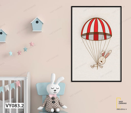 Tranh Chú Thỏ Nhảy Dù - VY083.2