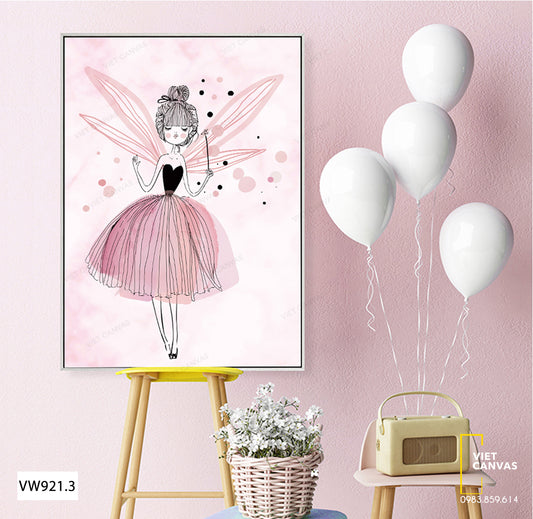 Tranh Cô Bé Với Đôi Cánh Hồng - VW921.3