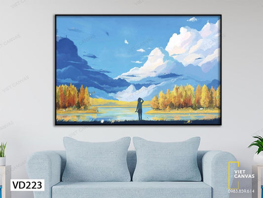 Tranh Cô Gái Giữa Thiên Nhiên Rộng Lớn - VD223