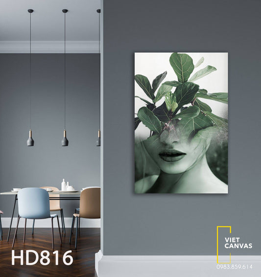 Tranh Cô Gái Và Những Chiếc Lá - HD816