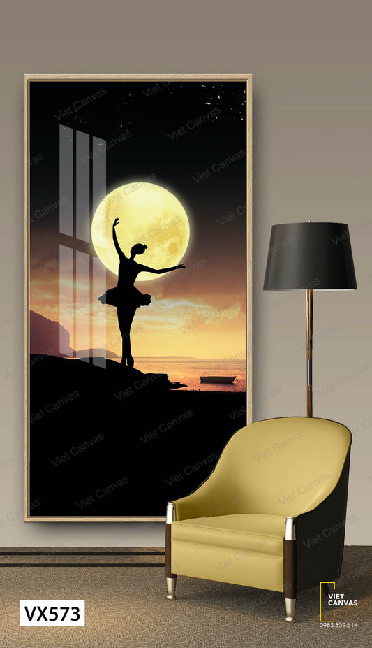 Tranh Cô Gái Nhảy Múa Dưới Ánh Trăng - VX573