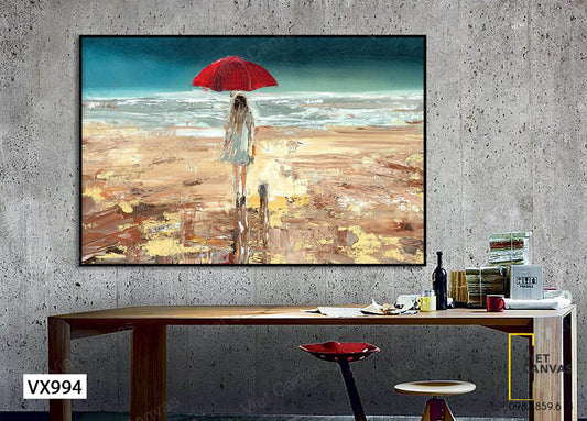 Tranh Cô Gái Bên Bãi Biển - VX994