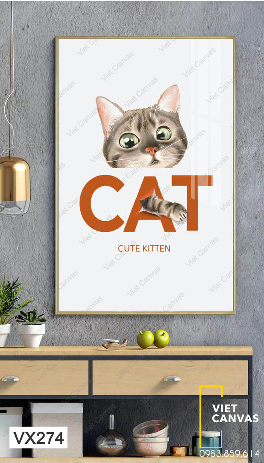 Tranh Con Mèo Dễ Thương - VX274