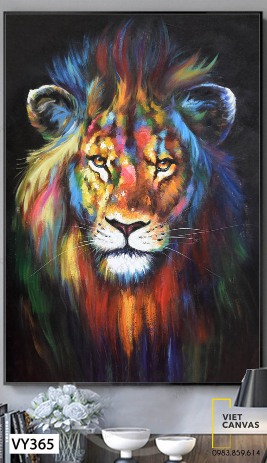 Tranh Con Sư Tử Đầy Màu Sắc - VY365