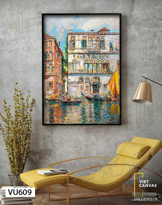 Tranh Những Ngôi Nhà Bên Sông - VU609