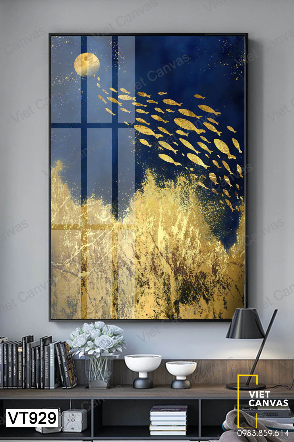 Tranh Đàn Cá Và Ánh Trăng - VT929