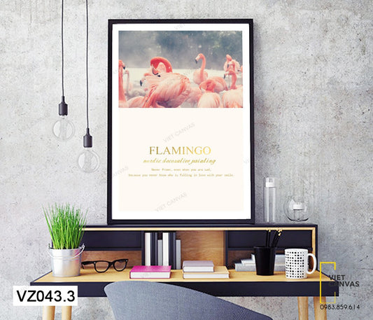 Tranh Đàn Chim Hồng Hạc Nô Đùa - VZ043.3