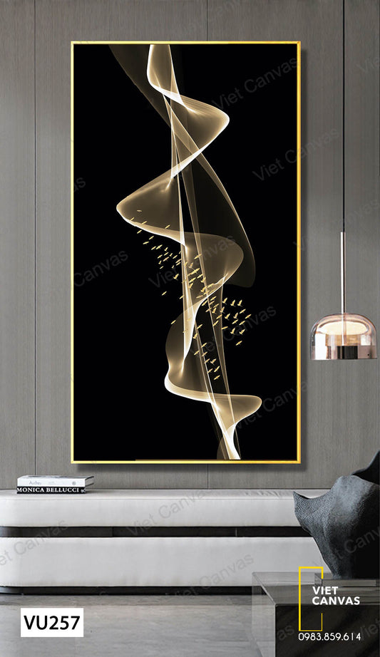 Tranh Đàn Chim Và Vải Lụa - VU257