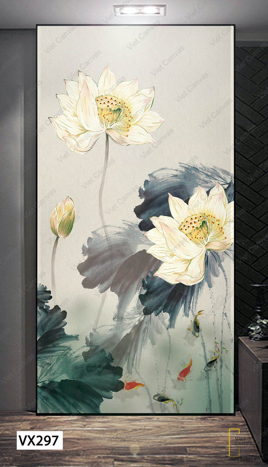 Tranh Đóa Hoa Sen Trắng - VX297
