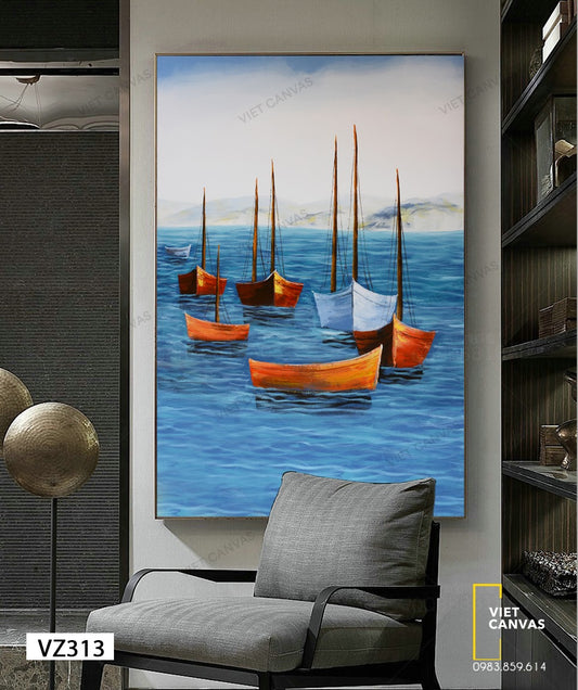 Tranh Đoàn Thuyền Ra Khơi - VZ313