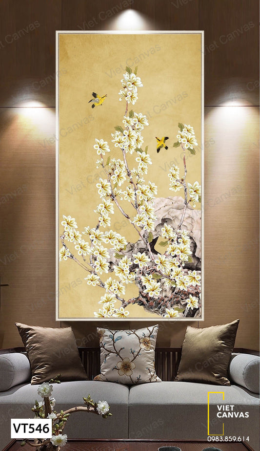 Tranh Đôi Chim Và Cành Hoa - VT546