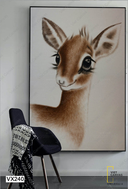 Tranh Đôi Mắt Ngây Thơ Của Chú Nai - VX240