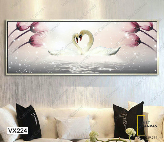 Tranh Đôi Ngỗng Trên Mặt Hồ - VX224