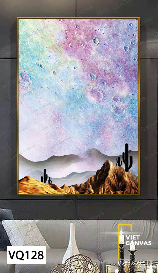 Tranh Đồi Núi Và Bầu Trời Tím - VQ128