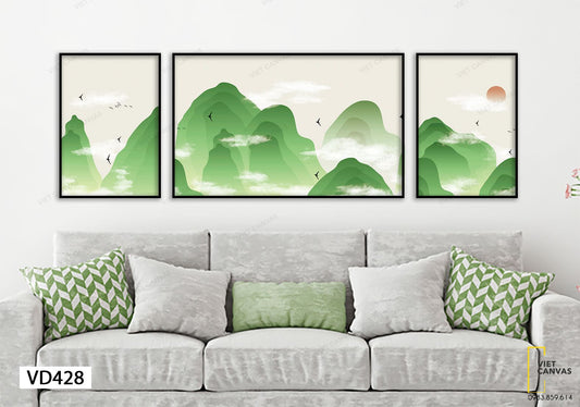 Bộ 3 Tranh Đồi Núi Xanh - VD428
