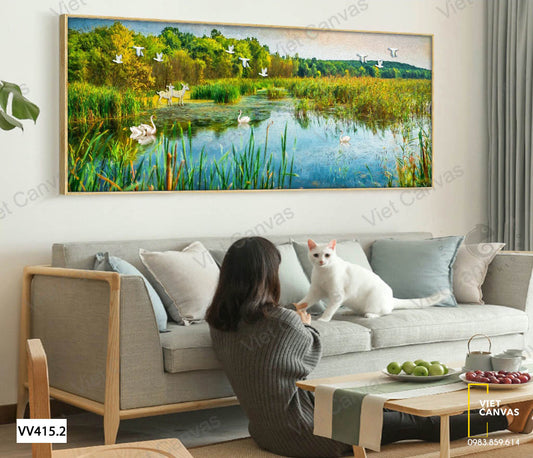Tranh Khu Rừng Và Hồ Nước - VV415.2