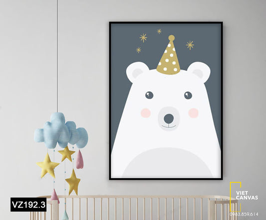Tranh Gấu Trắng Dễ Thương - VZ192.3