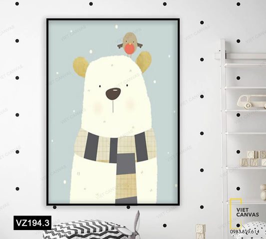 Tranh Gấu Và Chim - VZ194.3