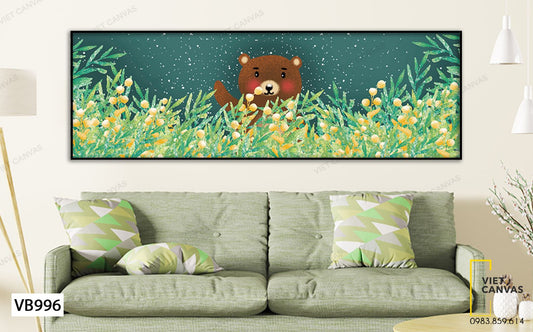 Tranh Gấu Và Hoa - VB996