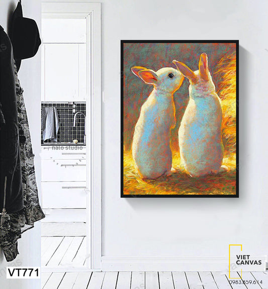 Tranh Hai Chú Thỏ Dễ Thương - VT771