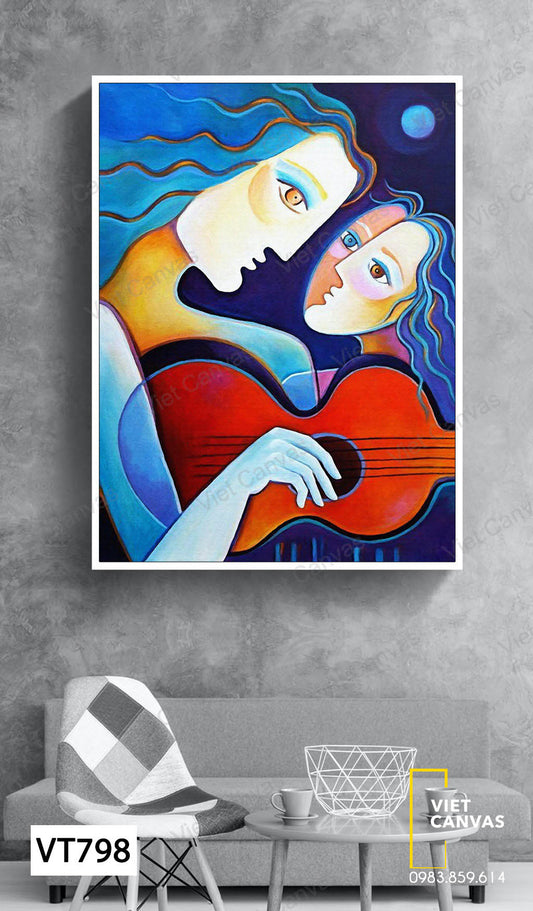 Tranh Hai Cô Gái Và Cây Đàn - VT798