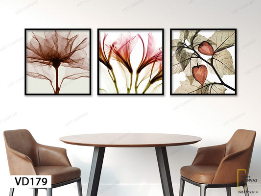 Bộ 3 Tranh Hoa Nghệ Thuật - VD179