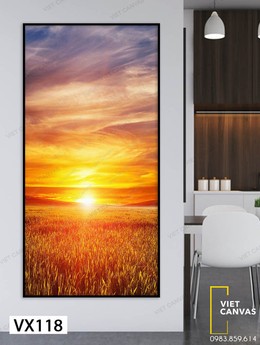 Tranh Cánh Đồng Và Mặt Trời - VX118