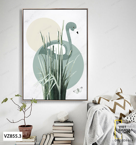 Tranh Hồng Hạc Bên Cỏ Lau - VZ855.3