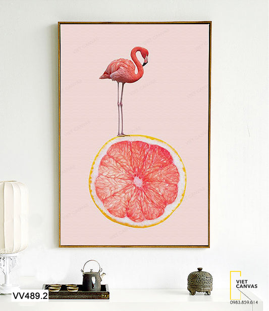 Tranh Hồng Hạc Và Quả Bưởi - VV489.2
