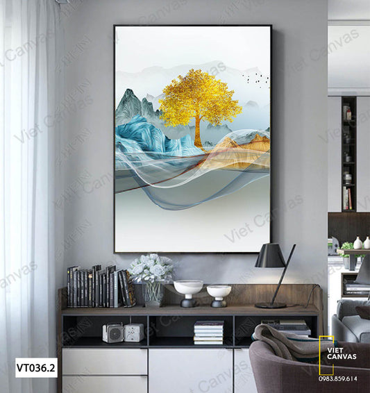 Tranh Cây Và Núi Đồi - VT036.2