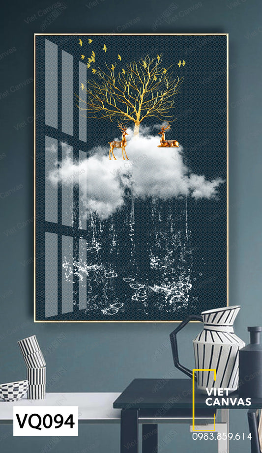Tranh Hươu Dưới Bóng Cây - VQ094