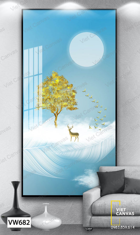 Tranh Hươu Và Cây - VW682