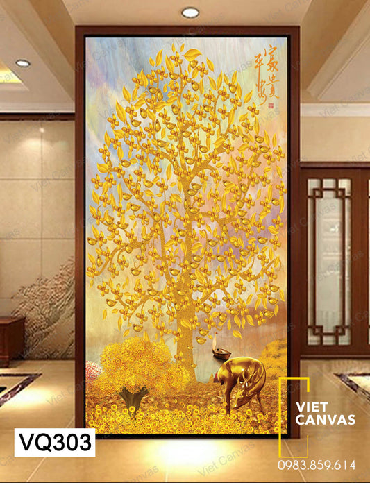 Tranh Hươu Và Cây Vàng - VQ303