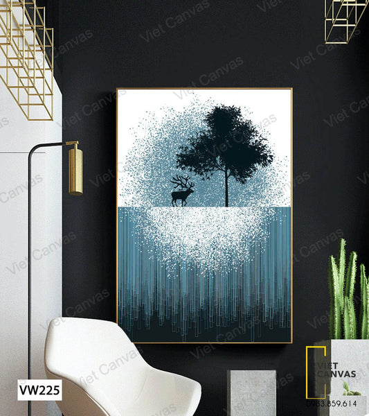 Tranh Hươu Dưới Tán Cây - VW225