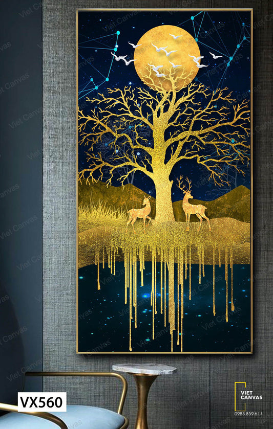 Tranh Hươu Giữa Rừng Núi - VX560